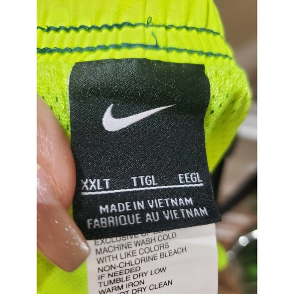 Nike Men's Blue 100% Polyester Pull On Swim Trunk Logo Print Shorts Size 2XLT - Picture 7 of 12